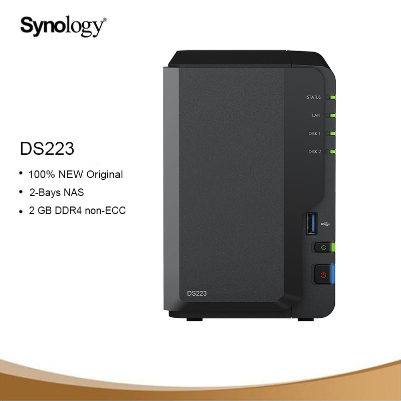 Synology DiskStation  ECC Ŭ Ʈũ 丮  Ŭ, DS223 2  NAS, 2 GB DDR4